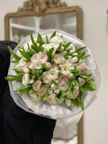White Ranunculus & Tulip Bouquet
