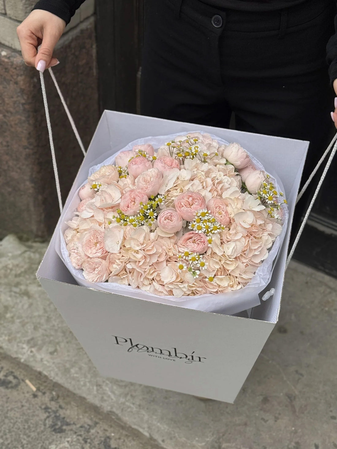 Peach Rose & Hydrangea Garden